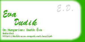 eva dudik business card